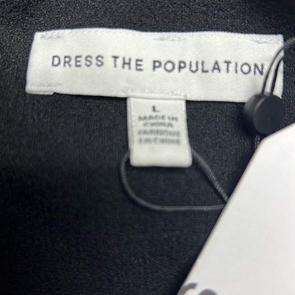 Dress The Population Tiffany Black Dress NWT Size Large - Picture 12 of 16